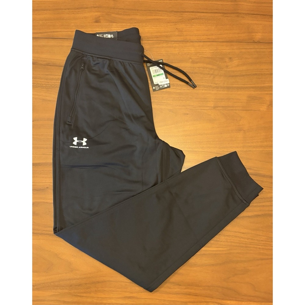 NEW Under Armour Sportstyle Tricot Joggers Mens L Loose Black Tapered Soccer Run